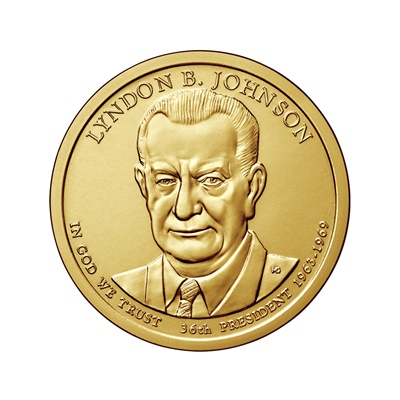 2015 (D) Presidential $1 Coin – Lyndon B Johnson - Click Image to Close