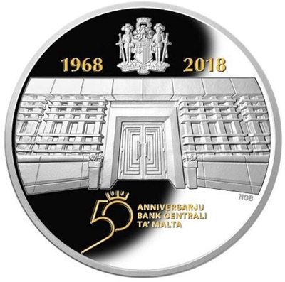 2018 Silver Proof €10 - CENTRAL BANK 50TH ANNIVERSARY